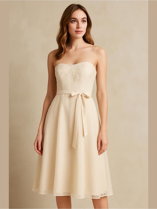Laundry By Shelli Segal Dresses & Skirts - LAUNDRY Women’s Cream Floral Embroidered Chiffon Midi Dress SZ 8 Wedding Dainty
